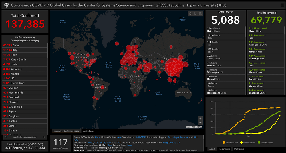 Coronavirus map