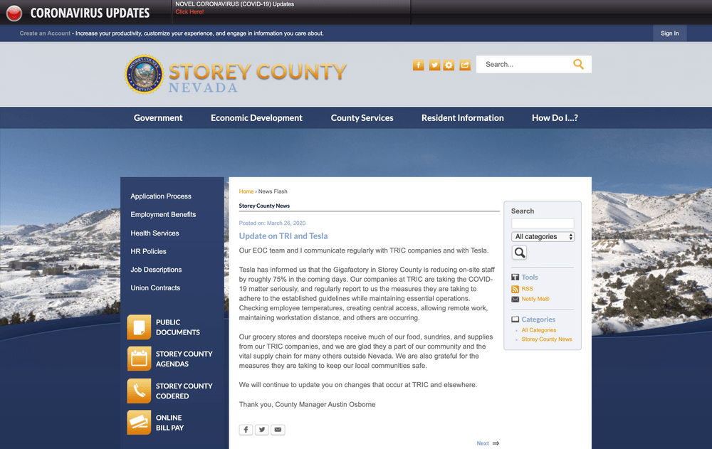 Storey County News