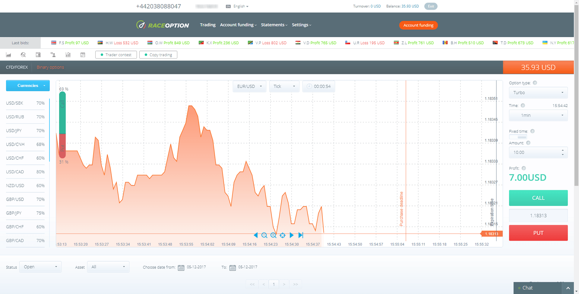 Raceoption Screenshot